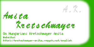 anita kretschmayer business card